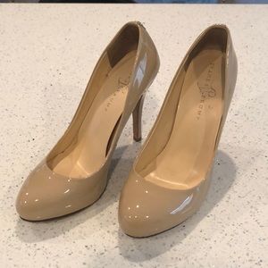 Ivanka Trump patent leather heels in tan